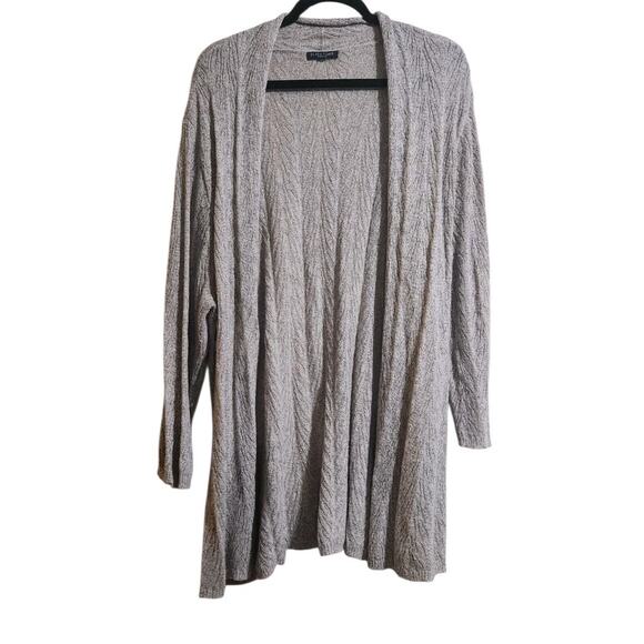 Eileen Fisher Women's Open Front Alpaca Wool Silk Cardigan Longline Beige Sz 2X - Picture 1 of 10